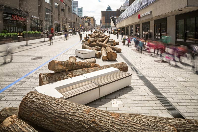 560 KM: A thousand logs on Sainte-Catherine Street, Montreal