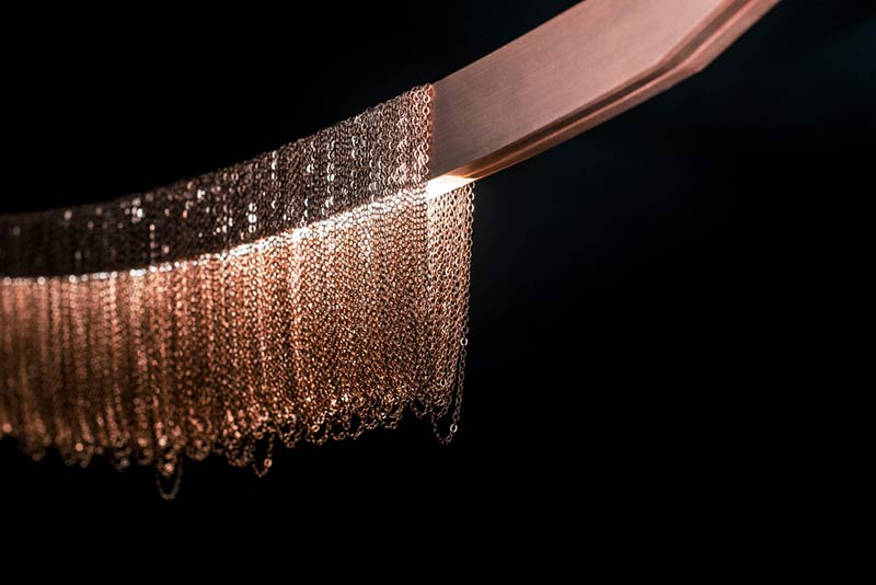 Larose Guyon's new lighting fixtures collection and Les Ateliers Guyon's new hanging chair 