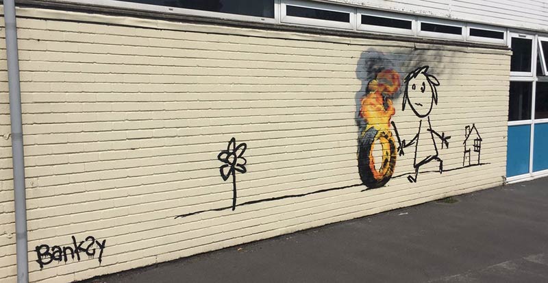 Banksy's return gift to Bridge Farm Primary School in Bristol is so cool