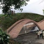 Exterior view of the Sports Hall in Barcelona