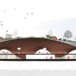 Longitudinal section of the Sports Hall in Barcelona.