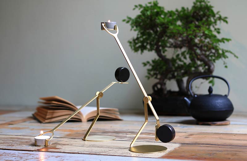Rising Balance candleholder by Laura Bin