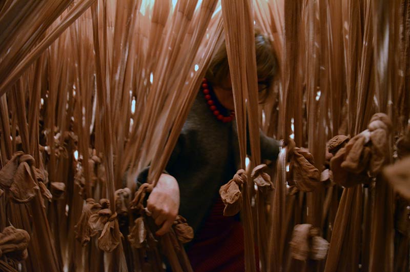 "Skin", an inhabitable sculpture, constructed using 1800 pairs of tights