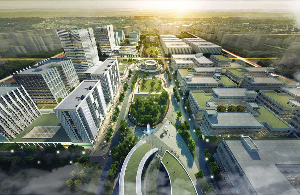 Exhibition Center of Zhengzhou Linkong Biopharmaceutical Park by WSP ARCHITECTS