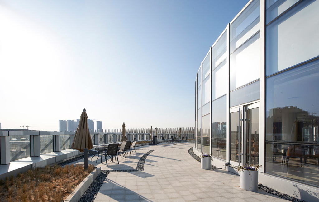 Exhibition Center of Zhengzhou Linkong Biopharmaceutical Park by WSP ARCHITECTS