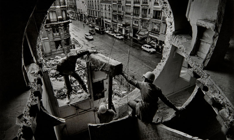 Hole in the wall gang … work on Gordon Matta-Clark’s Conical Intersect, 1975.