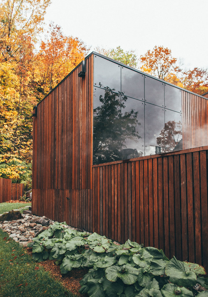 The Pavillon Ouest: a New Relaxation Space at BALNEA spa + réserve thermale Bromont, Canada