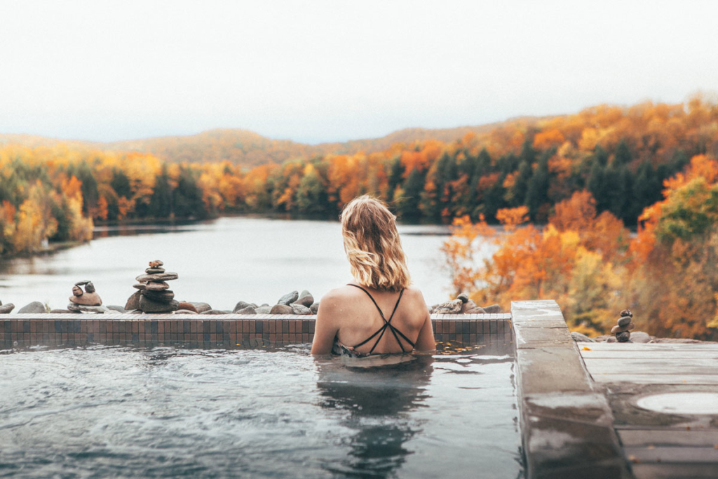 The Pavillon Ouest: a New Relaxation Space at BALNEA spa + réserve thermale Bromont, Canada