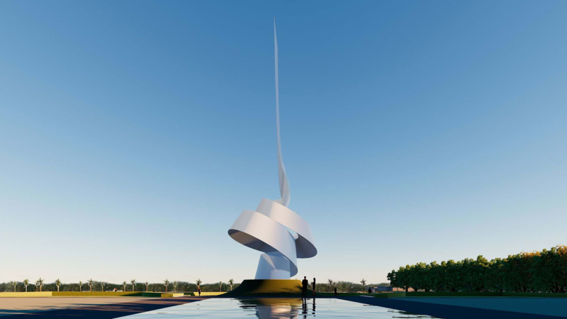 The Scroll, a new piece of public art by British sculptor Gerry Judah