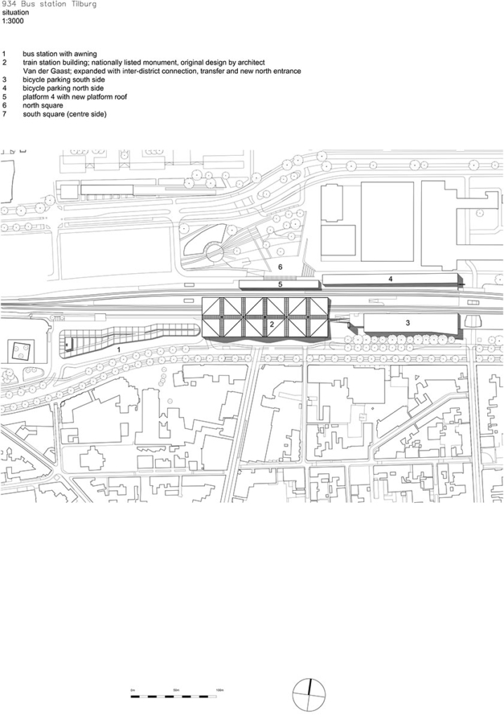 Situation Plan, Tilburg Bus Station, The Netherlands