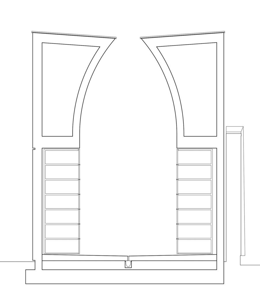 Section, Cemetery Pavilion in Dalmine BY CN10ARCHITETTI