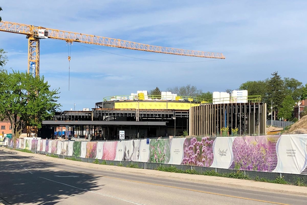 Theatre Entrance Construction, Topping-Off Ceremony at the Tom Patterson Theatre for the Stratford Festival