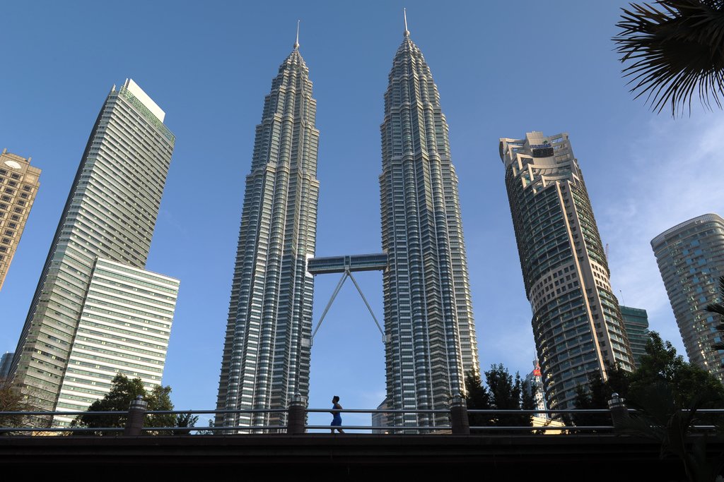 The Petronas Twin Towers in Kuala Lumpur, Malaysia