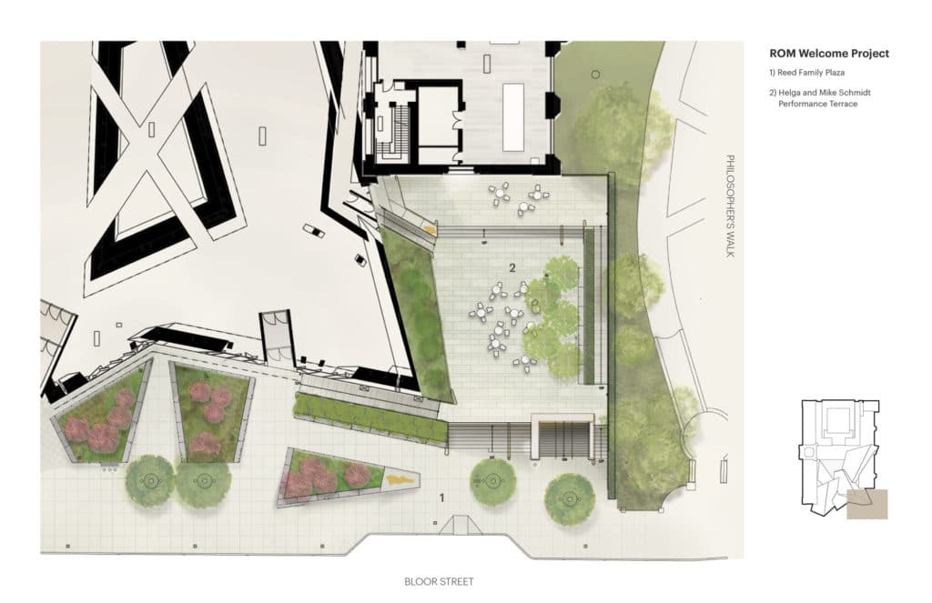 Site Plan of the Helga and Mike Schmidt Performance Terrace and the Reed Family Plaza