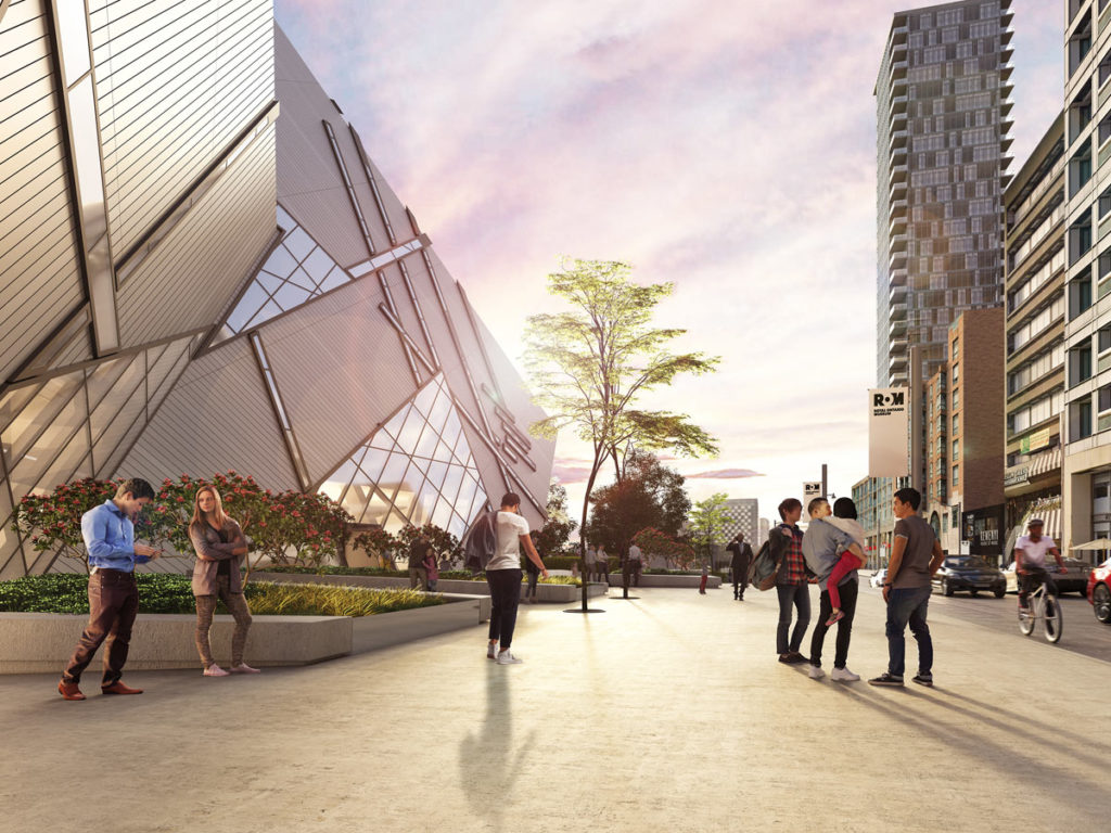 Rendering of the Reed Family Plaza facing west