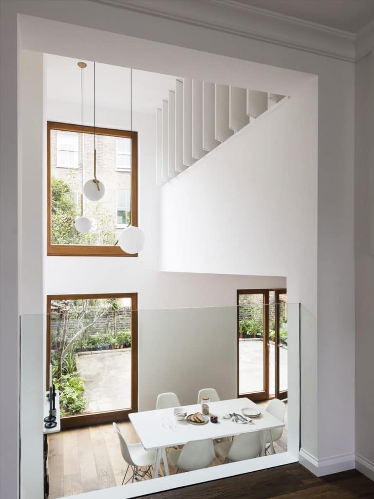 Dining Room with open louvers