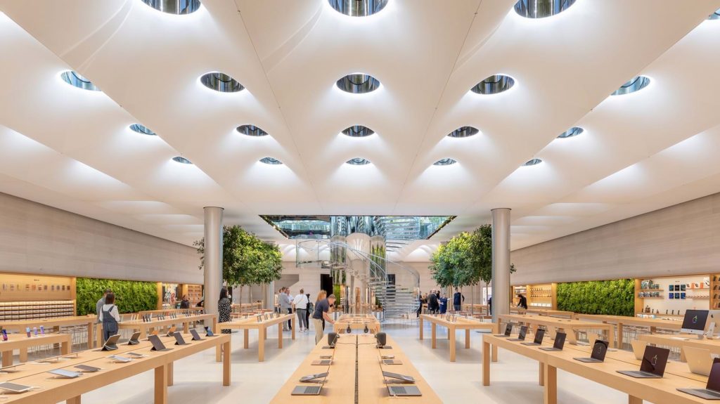 Apple reopened its landmark Fifth Avenue store, located on the corner of Central Park