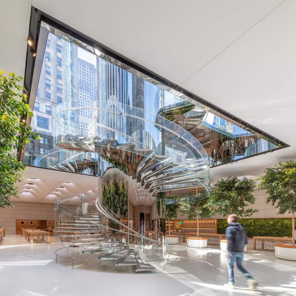 Apple reopened its landmark Fifth Avenue store, located on the corner of Central Park