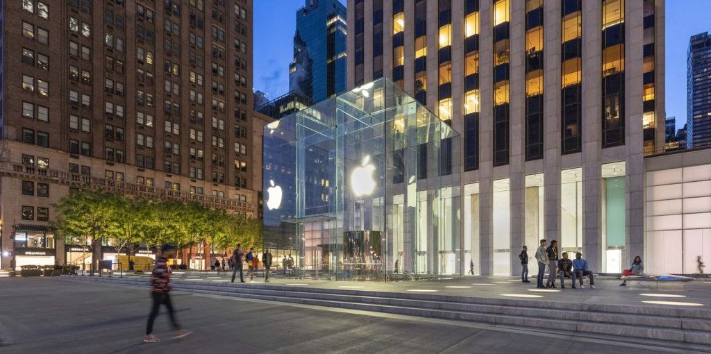 Apple reopened its landmark Fifth Avenue store, located on the corner of Central Park