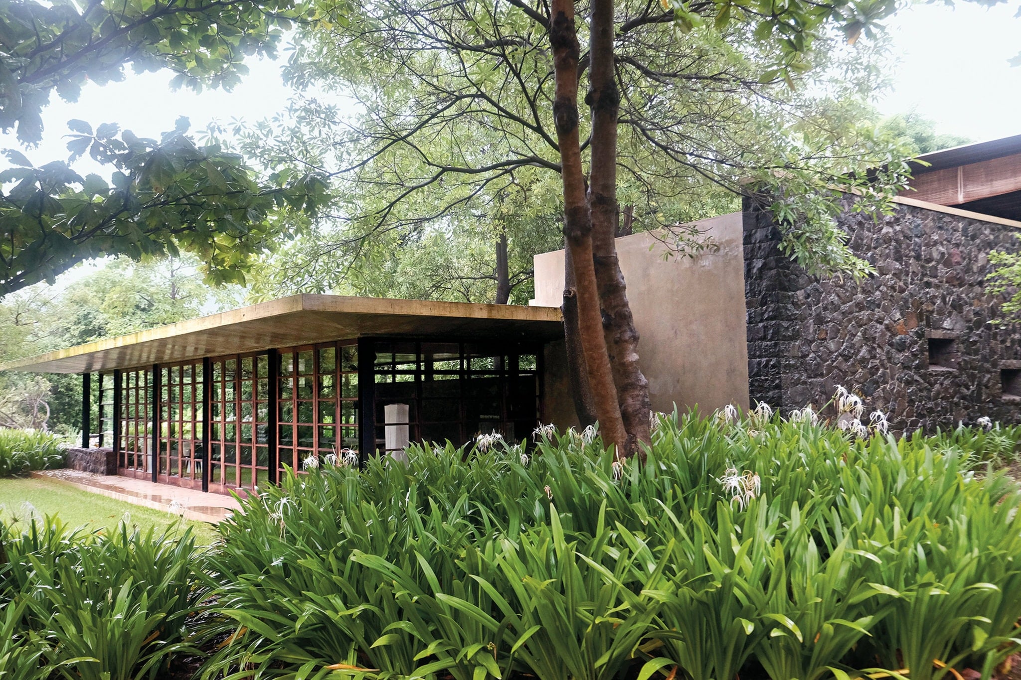 The exterior of Utsav House betrays its airy interiors