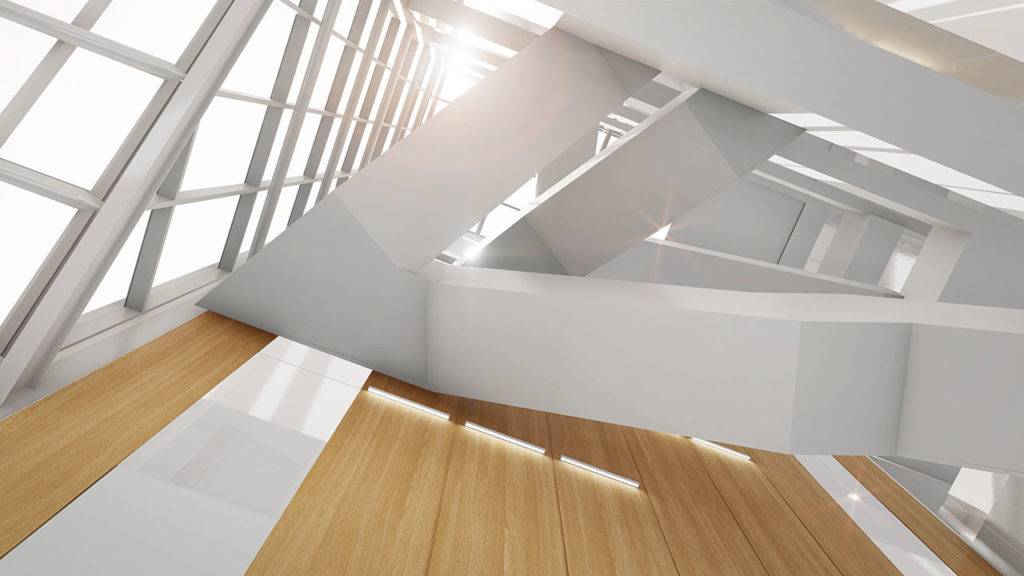 Arial metal central staircase