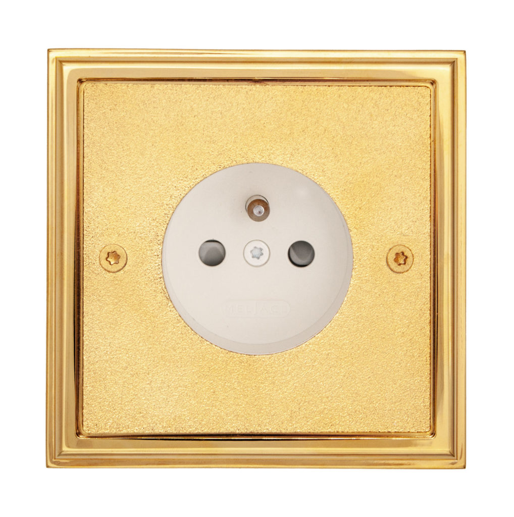 Textured gilding over solid brass