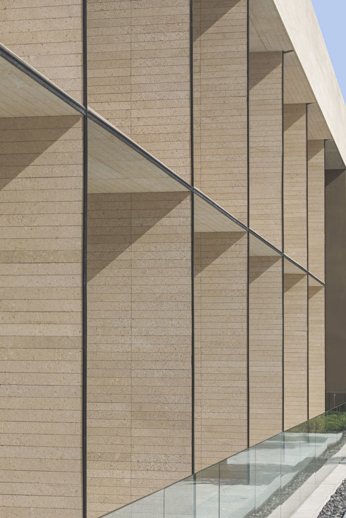 Curtain wall of the gym