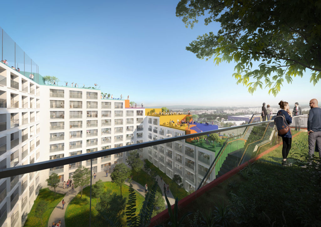 The transformation will convert the former Expo Pavilion into a co-working office building, and two new buildings will be added on the space surrounding the pavilion