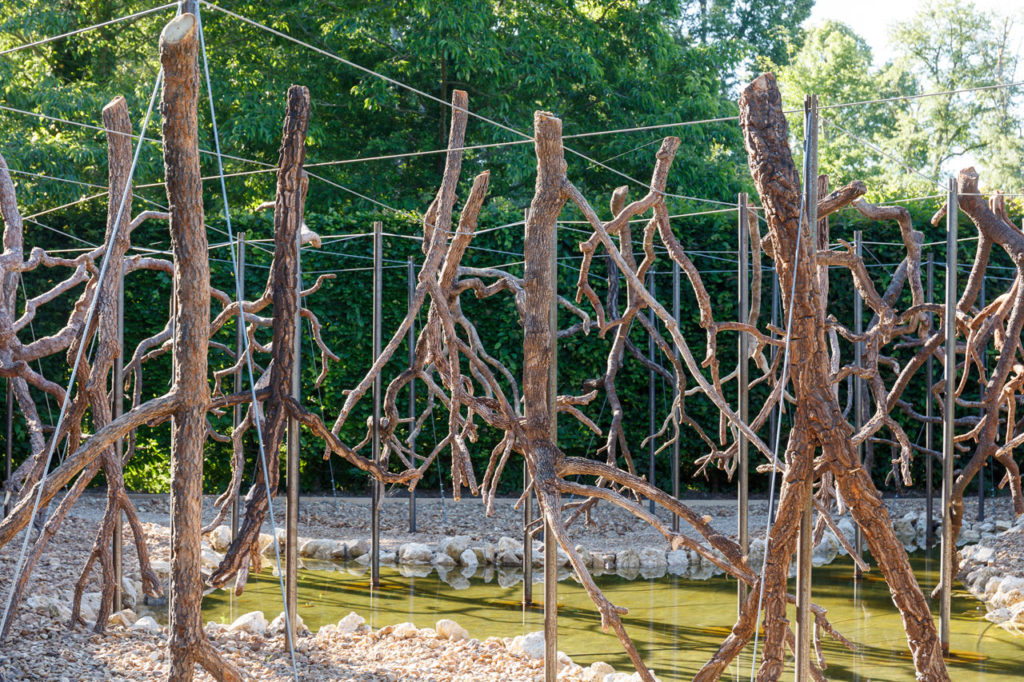 Paysage de Feu, Vazio S/A’s installation made with trees from the Cerrado