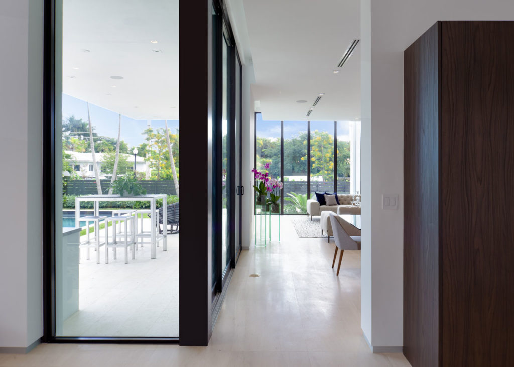 View towards the living room and the garden