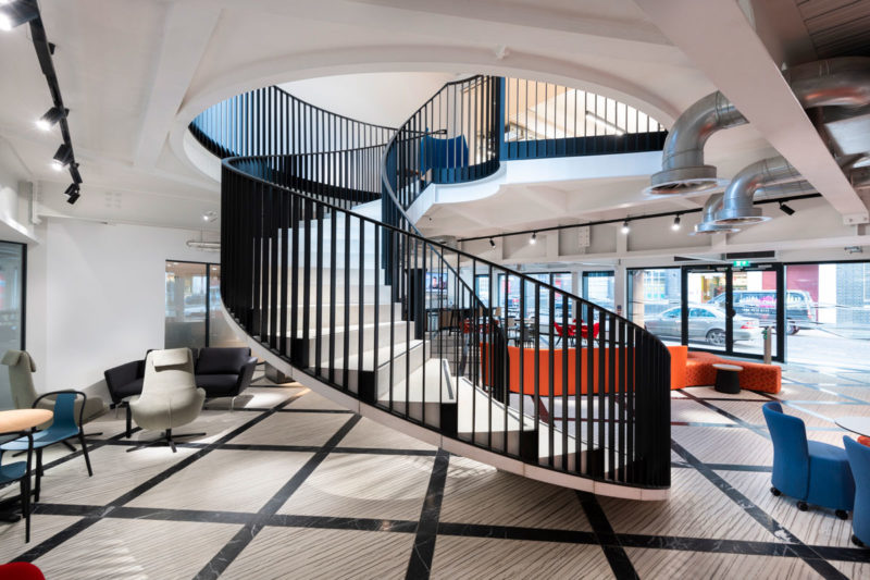 Reception View - us&co, London co-working office by Stamos Yeoh Architects