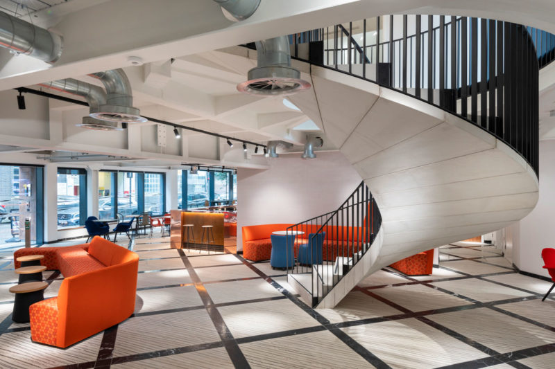Reception View - us&co, London co-working office by Stamos Yeoh Architects