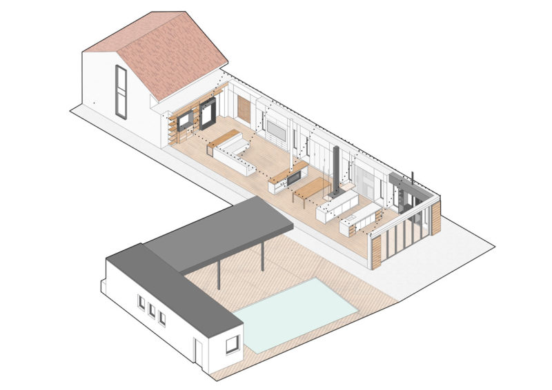 House in Güemes, conversion of stable into house