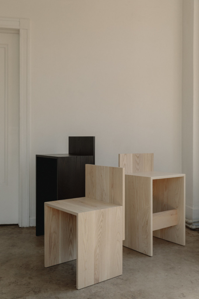 Union Wood Co, and designer Alyssa Lewis of Studio Block, create a new line of seating called the Slab Collection