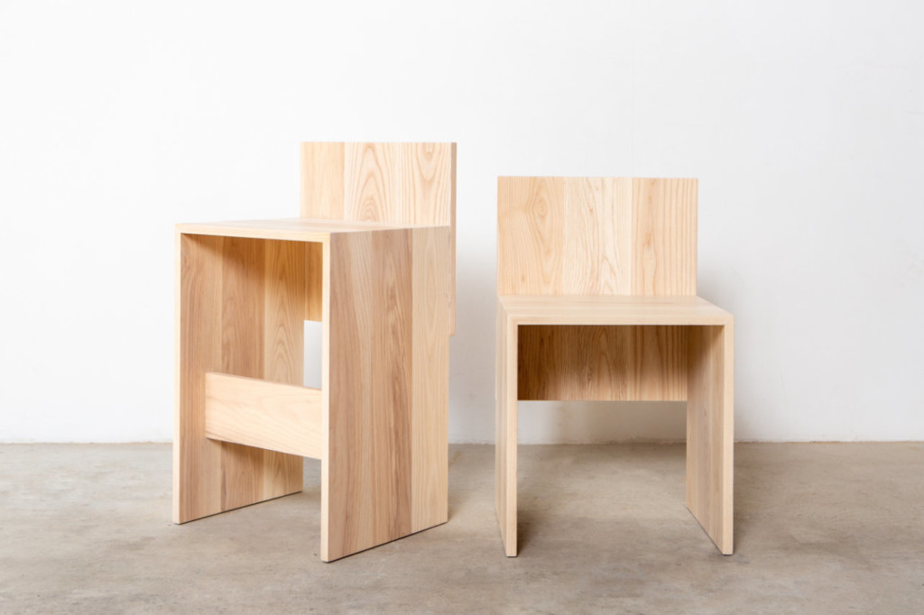 Union Wood Co, and designer Alyssa Lewis of Studio Block, create a new line of seating called the Slab Collection