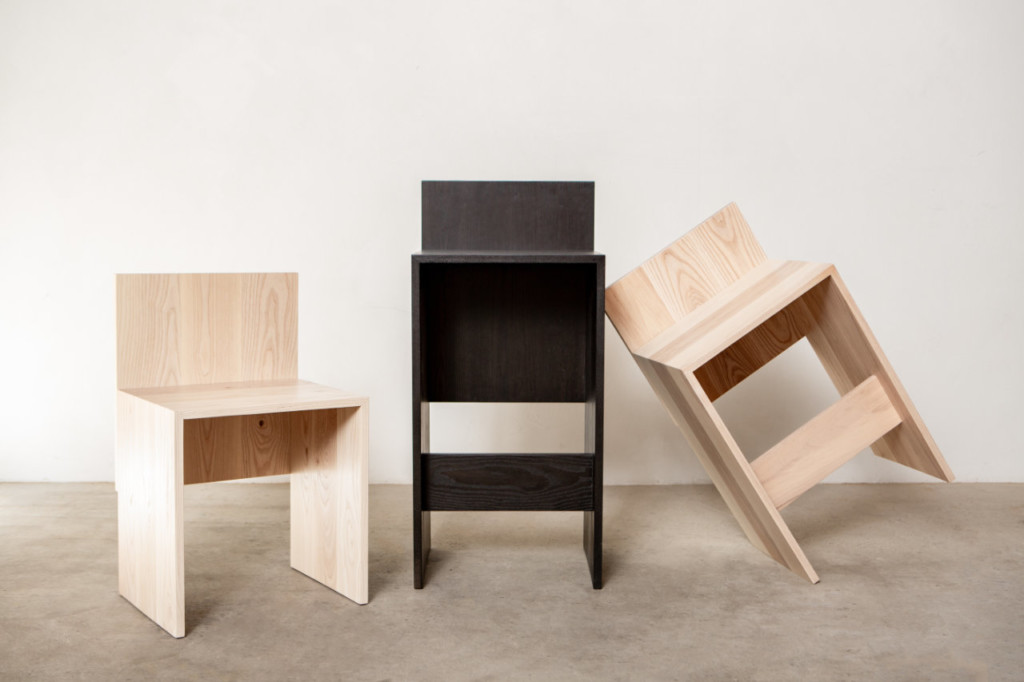 Union Wood Co, and designer Alyssa Lewis of Studio Block, create a new line of seating called the Slab Collection