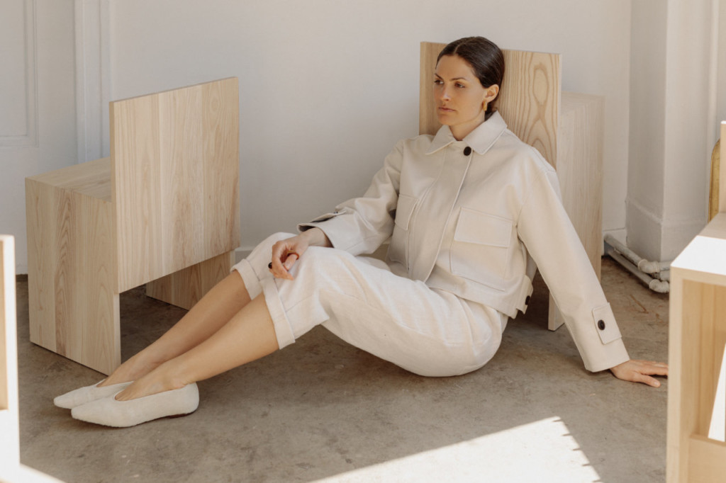 Union Wood Co, and designer Alyssa Lewis of Studio Block, create a new line of seating called the Slab Collection