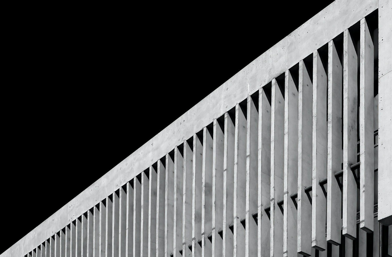 White and black concrete building