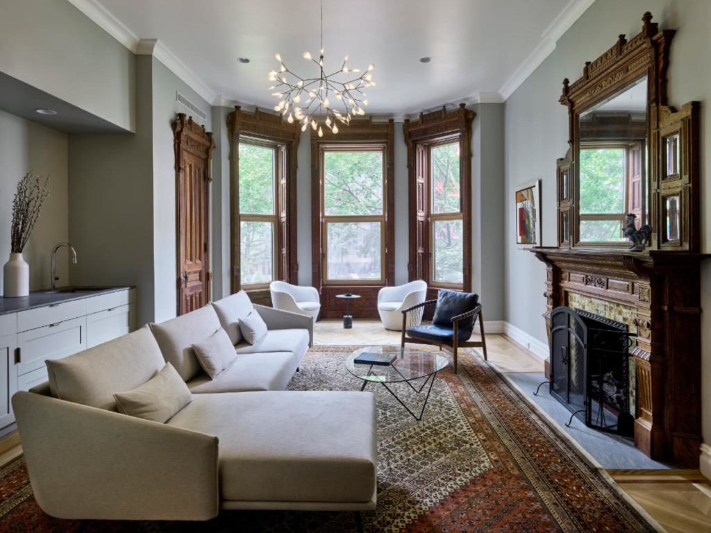 Living room - Historic Harlem House Modern Restoration by MESH Architectures