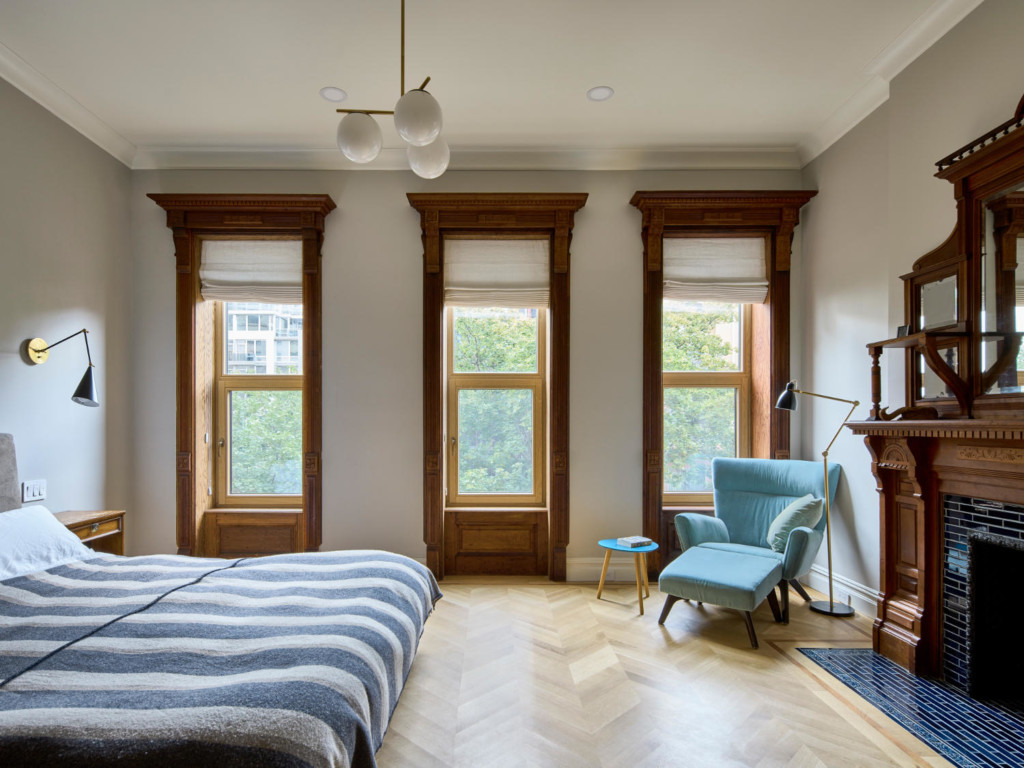 Primary Bedroom - Historic Harlem House Modern Restoration by MESH Architectures