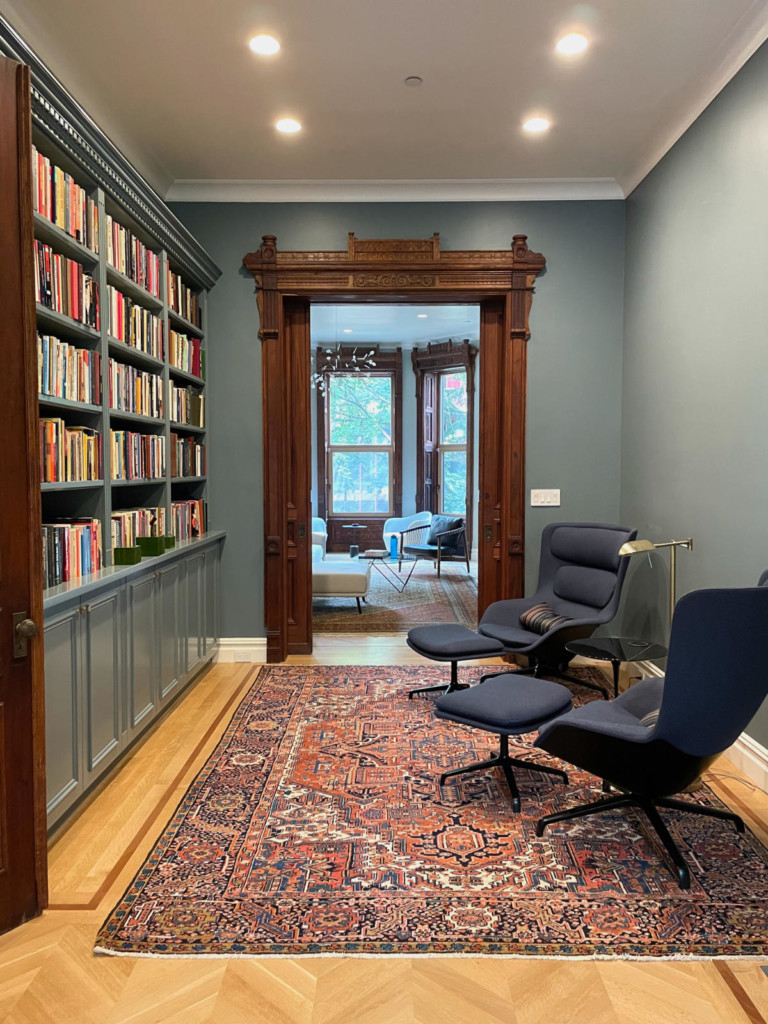 Library - Historic Harlem House Modern Restoration by MESH Architectures