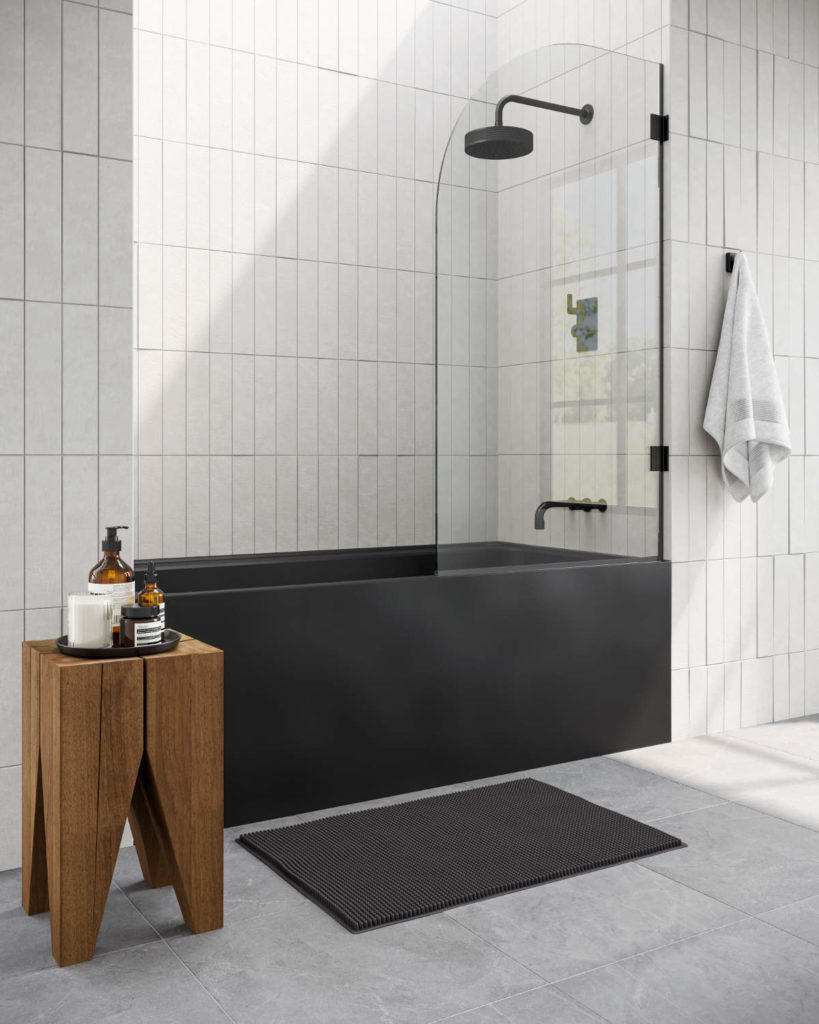 BLB03R Alcove Bathtubs in Black Matte (angle)