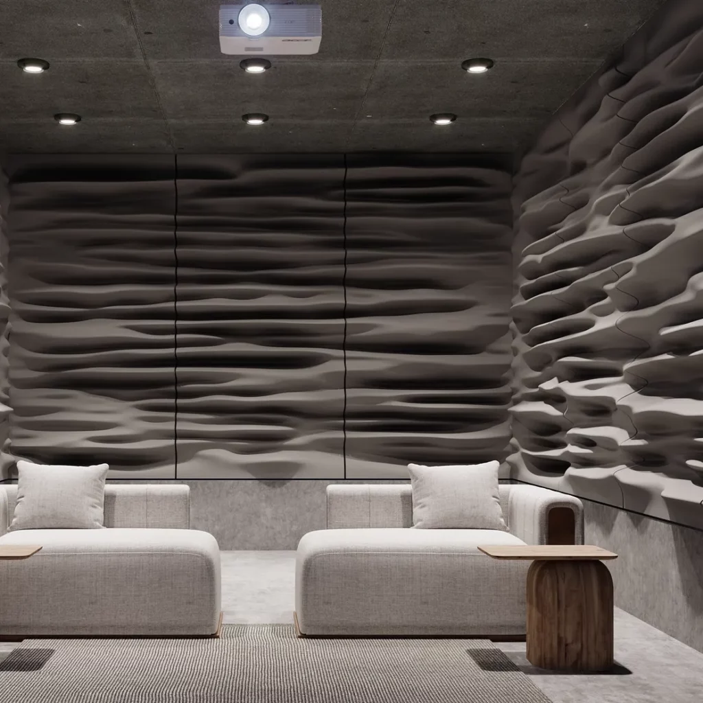 3D Printed Acoustic diffusion wall panel from Aectual